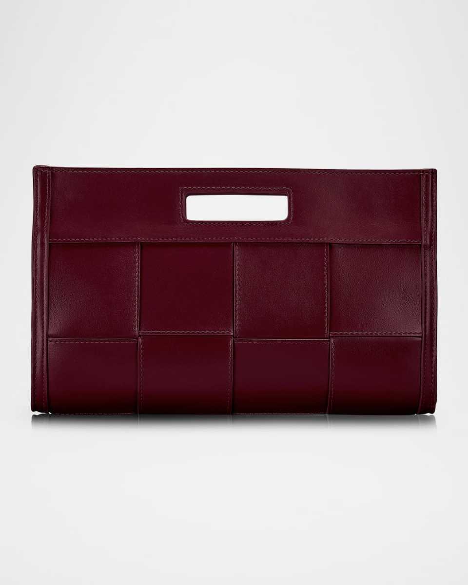 Remy Woven Leather Clutch Bag